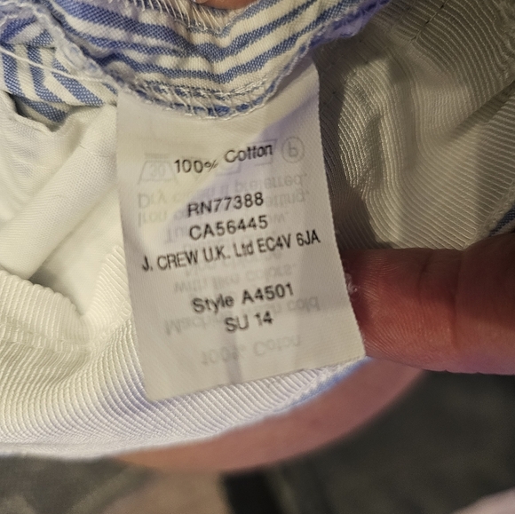 J.Crew Pleated Short in Stripe Women’s Size 6 Blue & White 100% Cotton - Picture 5 of 7